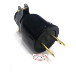 ปลั๊กยางตัวผู้+แค้มรัด 2ขาแบน  16A 250V SOKAWA