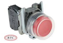 สวิตช์ปุ่มกด-หัวหุ้มยาง XB4-BP42 สีแดง Schneider